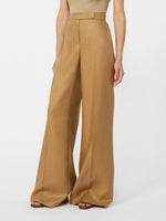 max mara wide-fit linen trousers for women