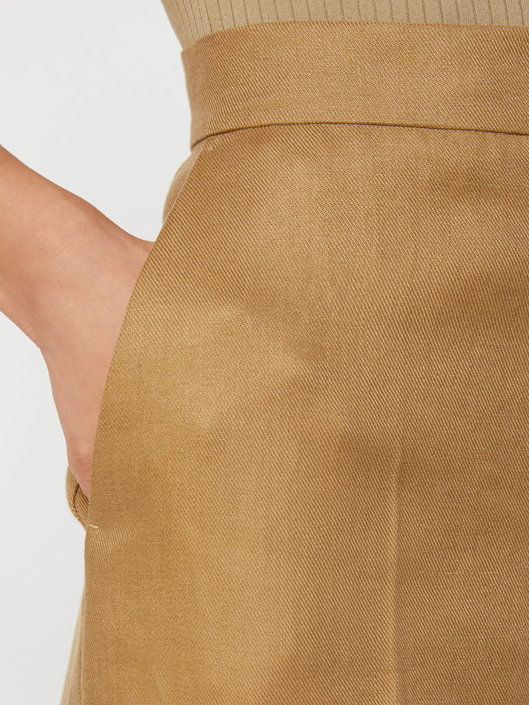 max mara wide-fit linen trousers