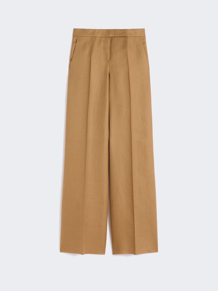 max mara wide-fit linen trousers