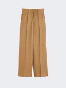 Wide-Fit Linen Trousers for Women - Sand - Max Mara UAE