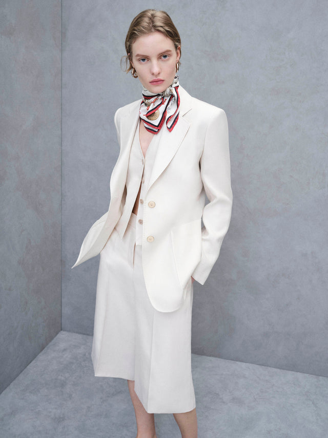 max mara linen bermuda shorts for women