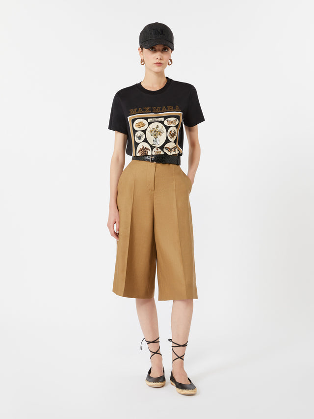 max mara linen bermuda shorts for women