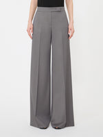 Gabardine Wool Trousers for Women - Medium Grey - Max Mara UAE
