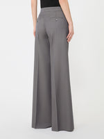 Gabardine Wool Trousers for Women - Medium Grey - Max Mara UAE