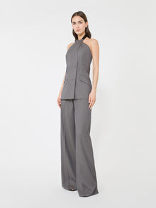 Gabardine Wool Trousers for Women - Medium Grey - Max Mara UAE