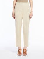 Stretch gabardine slim trousers