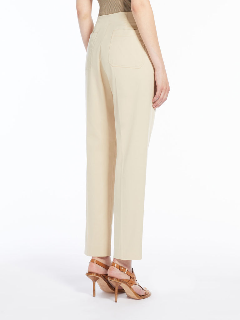 Stretch gabardine slim trousers