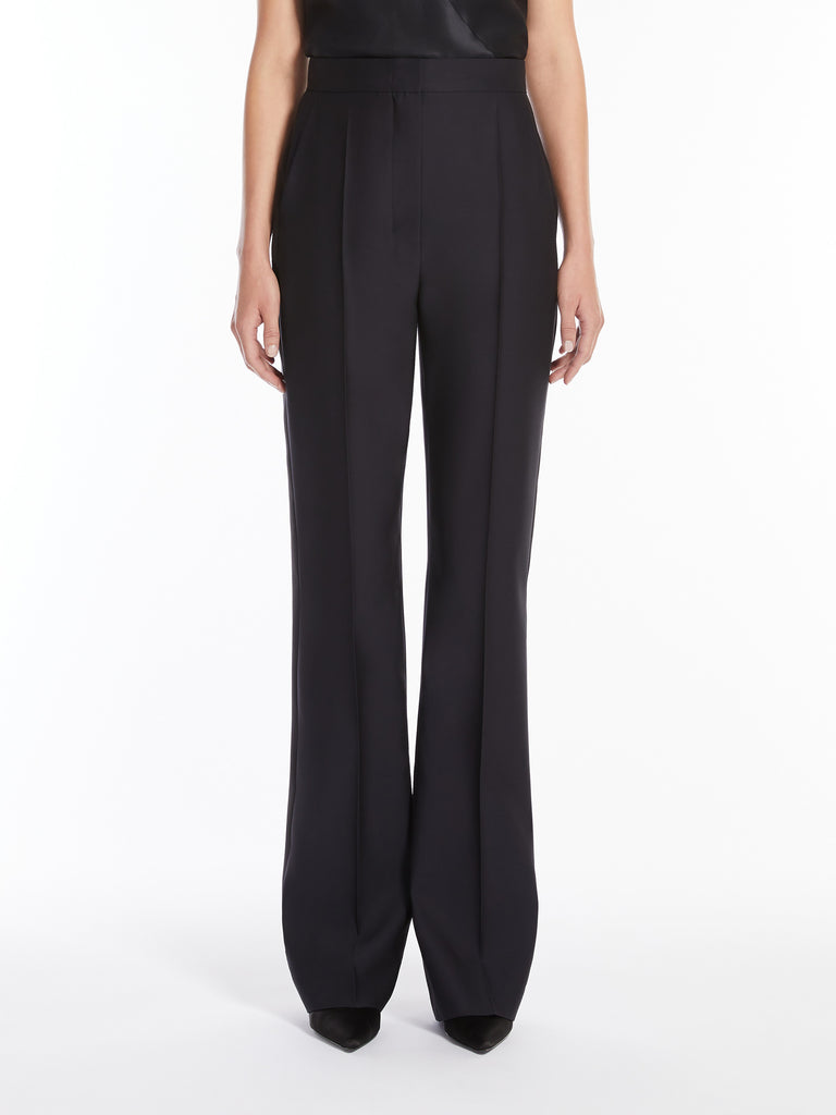 Wool and silk slim trousers
