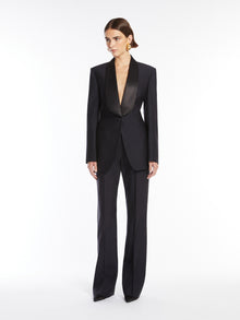 Wool and silk slim trousers