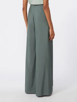 max mara wide-fit wool and silk trousers for women