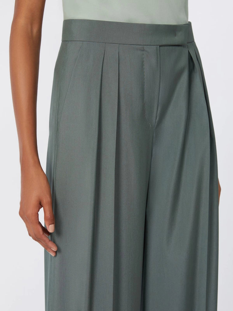 max mara wide-fit wool and silk trousers for women