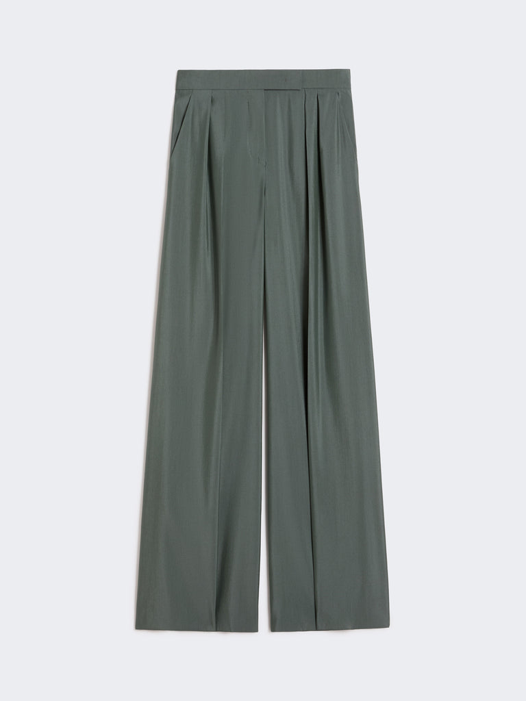 max mara wide-fit wool and silk trousers