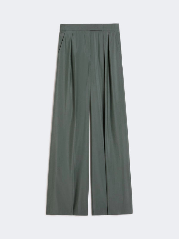 max mara wide-fit wool and silk trousers for women