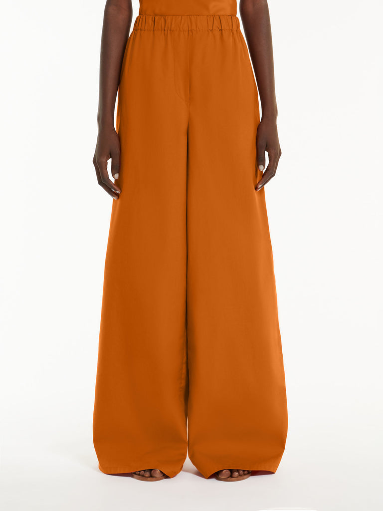 Wide poplin trousers