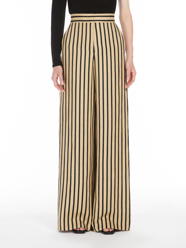max mara striped linen and cotton trousers