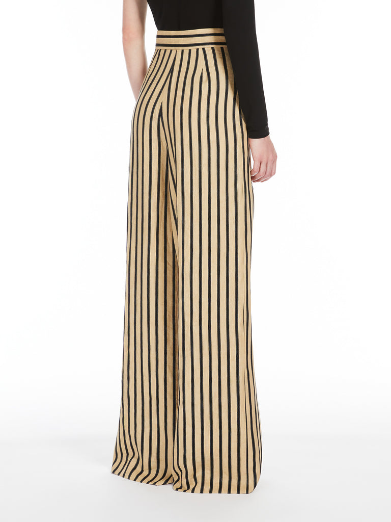 max mara striped linen and cotton trousers