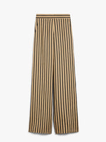Striped Linen And Cotton Trousers for Women - Sand - Max Mara UAE
