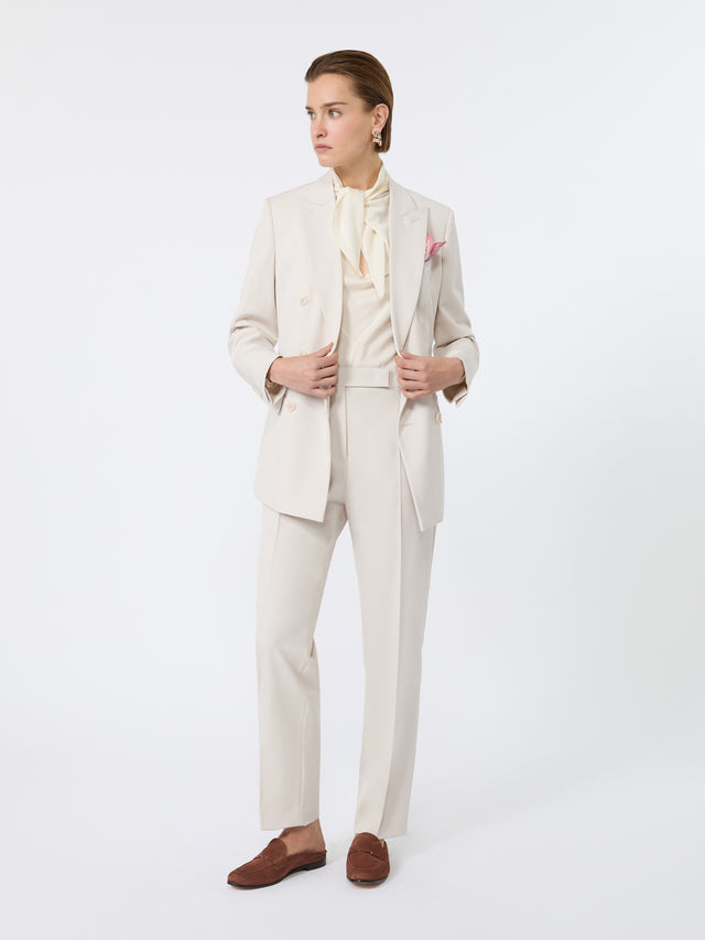 Comfortable Wool Trousers for Women - Ivory - Max Mara UAE
