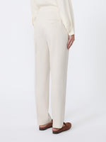 Comfortable Wool Trousers for Women - Ivory - Max Mara UAE