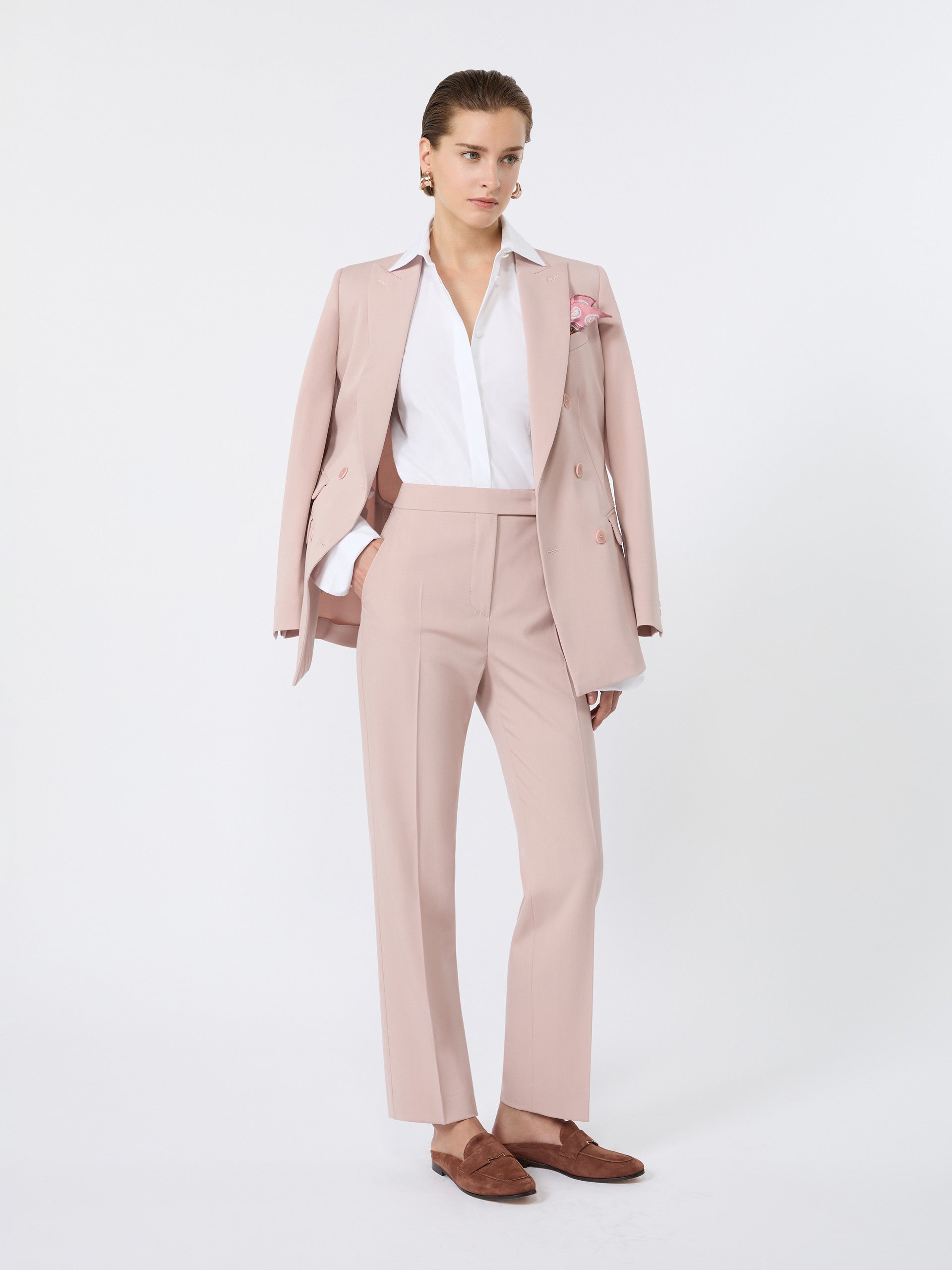 Comfortable Wool Trousers for Women - Pink - Max Mara UAE