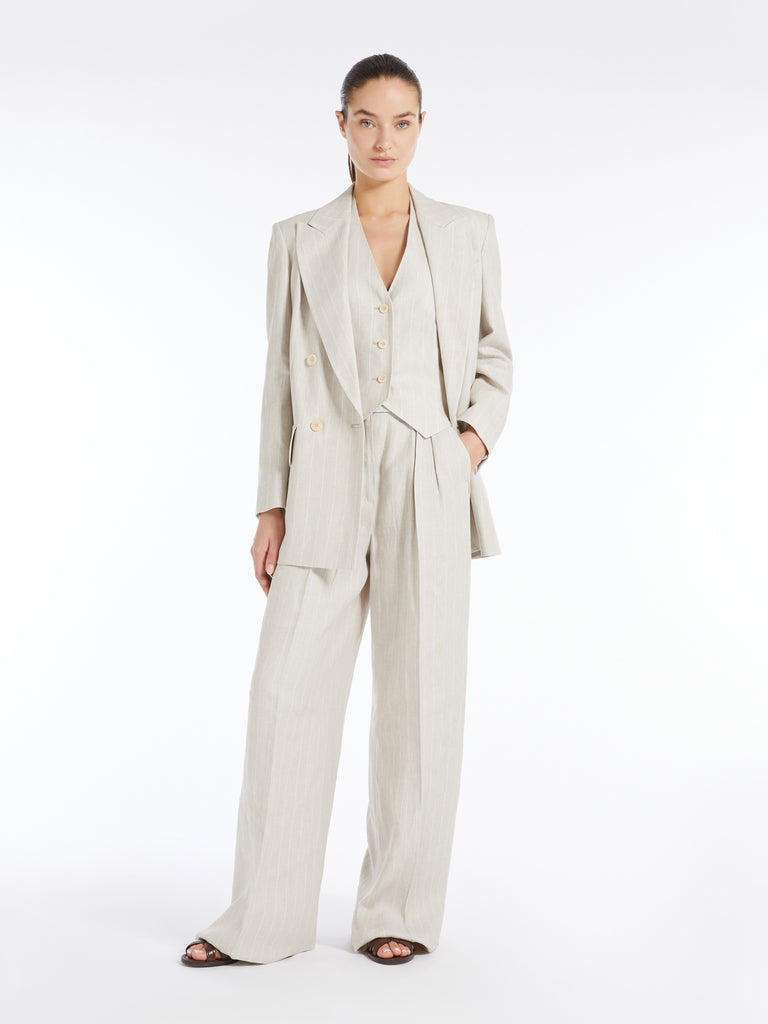 max mara wide linen trousers