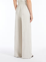 Wide Linen Trousers for Women - Sand - Max Mara UAE