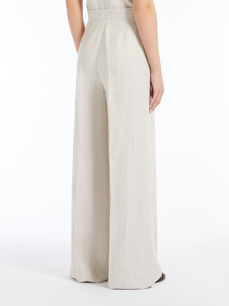 max mara wide linen trousers