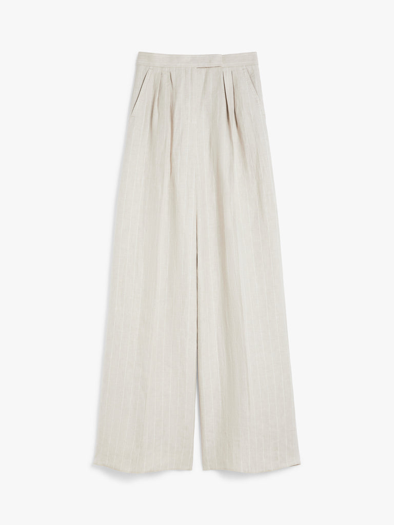 max mara wide linen trousers