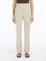 Straight-cut wool, mohair and silk trousers