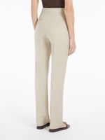 Straight-cut wool, mohair and silk trousers