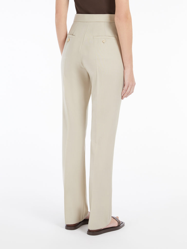 Straight-cut wool, mohair and silk trousers