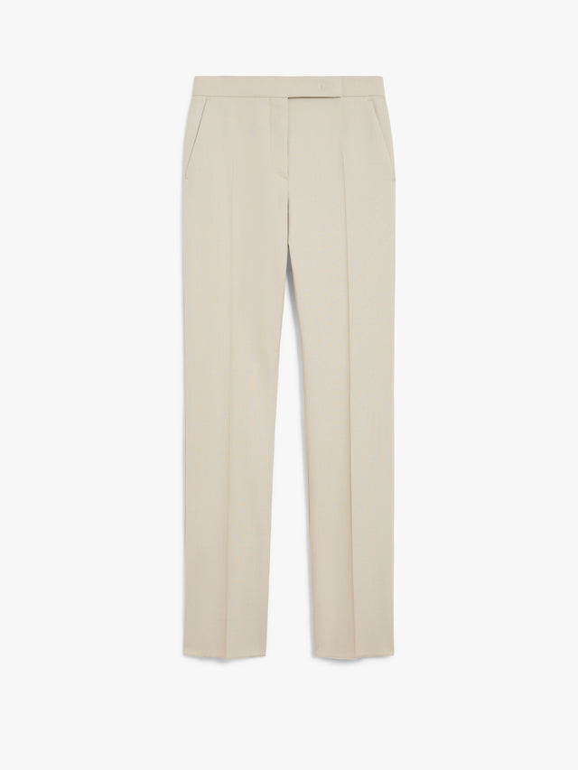 Straight-cut wool, mohair and silk trousers
