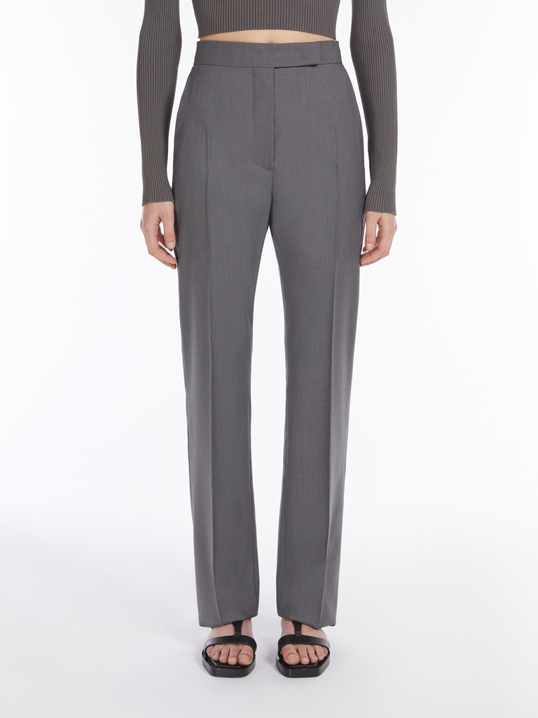 max mara straight-cut wool, mohair and silk trousers