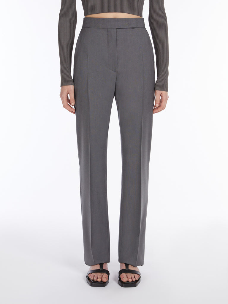 max mara straight-cut wool, mohair and silk trousers