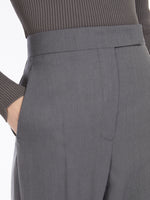 Straight-Cut Wool, Mohair And Silk Trousers for Women - Medium Grey - Max Mara UAE
