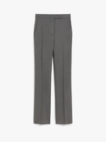 Straight-Cut Wool, Mohair And Silk Trousers for Women - Medium Grey - Max Mara UAE