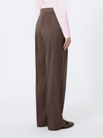 Wool And Silk Trousers for Women - Tobacco - Max Mara UAE