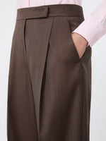 Wool And Silk Trousers for Women - Tobacco - Max Mara UAE
