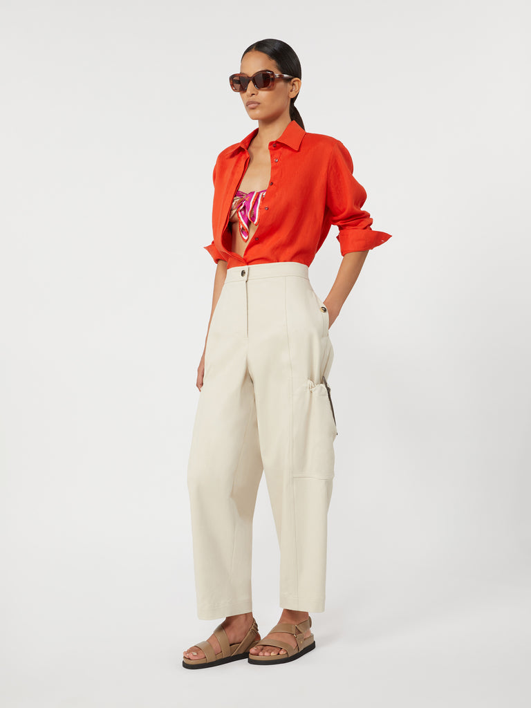 max mara stretch cotton cargo trousers