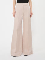 Long Silk Trousers for Women - Camel - Max Mara UAE