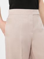 Long Silk Trousers for Women - Camel - Max Mara UAE