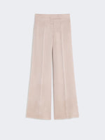 Long Silk Trousers for Women - Camel - Max Mara UAE