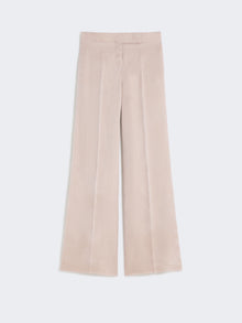 Long Silk Trousers for Women - Camel - Max Mara UAE