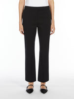 Cotton Satin Trousers for Women - Black - Max Mara UAE