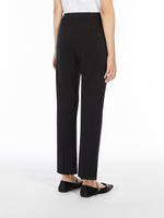 Cotton Satin Trousers for Women - Black - Max Mara UAE