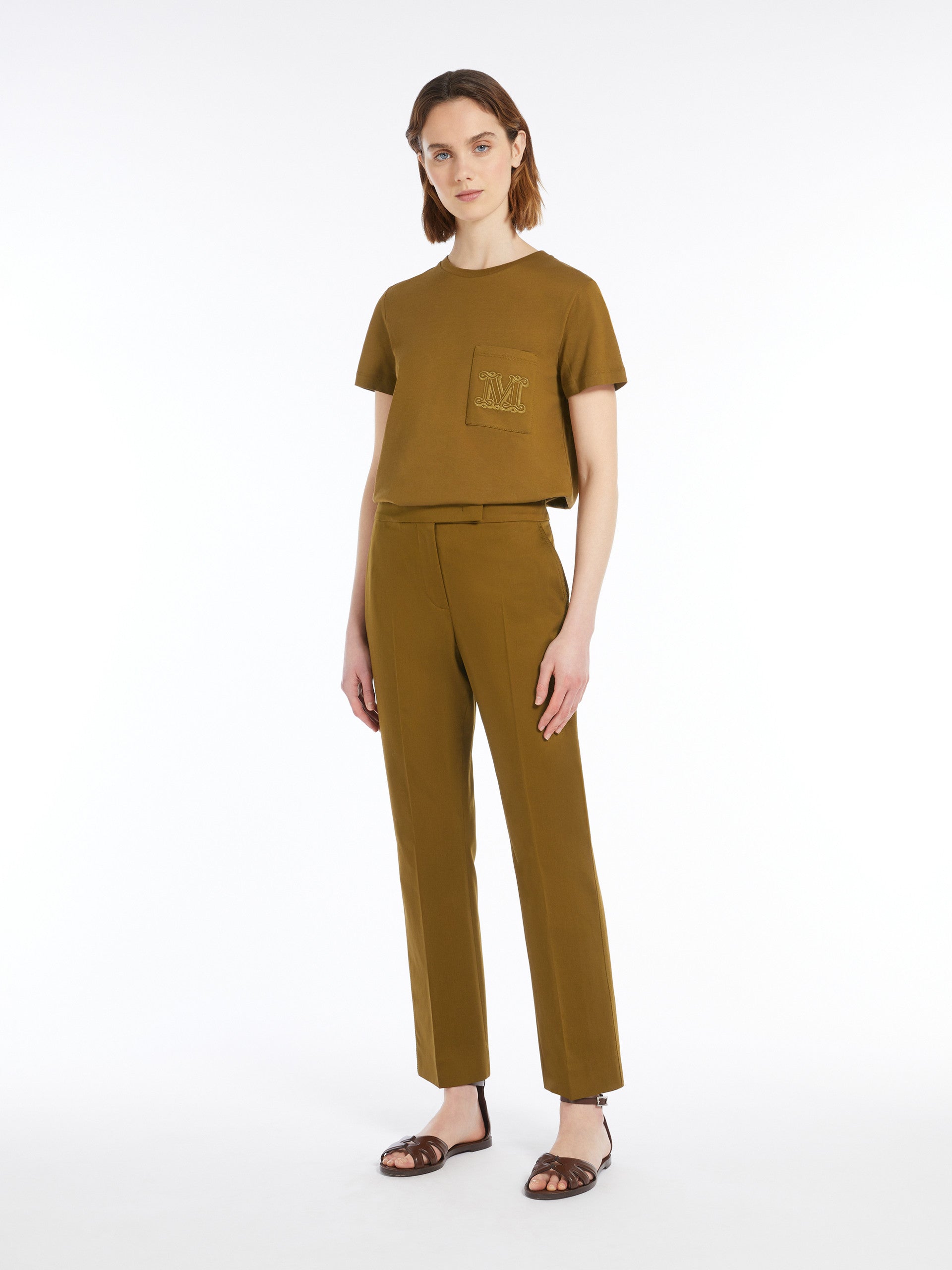 Cotton satin trousers