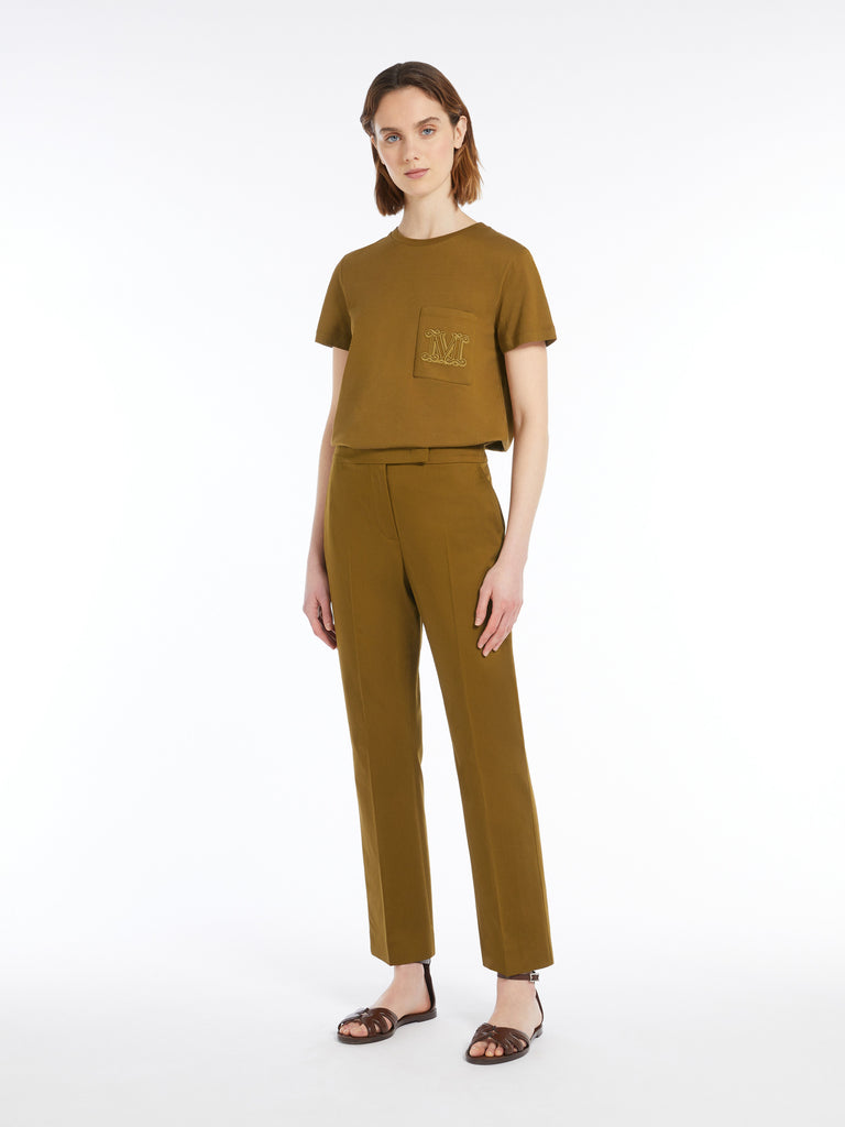 Cotton satin trousers