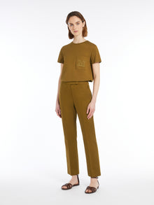 Cotton satin trousers