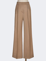 Wool Twill Trousers for Women - Hazelnut Brown - Max Mara UAE