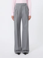 Wool Twill Trousers for Women - Medium Grey - Max Mara UAE
